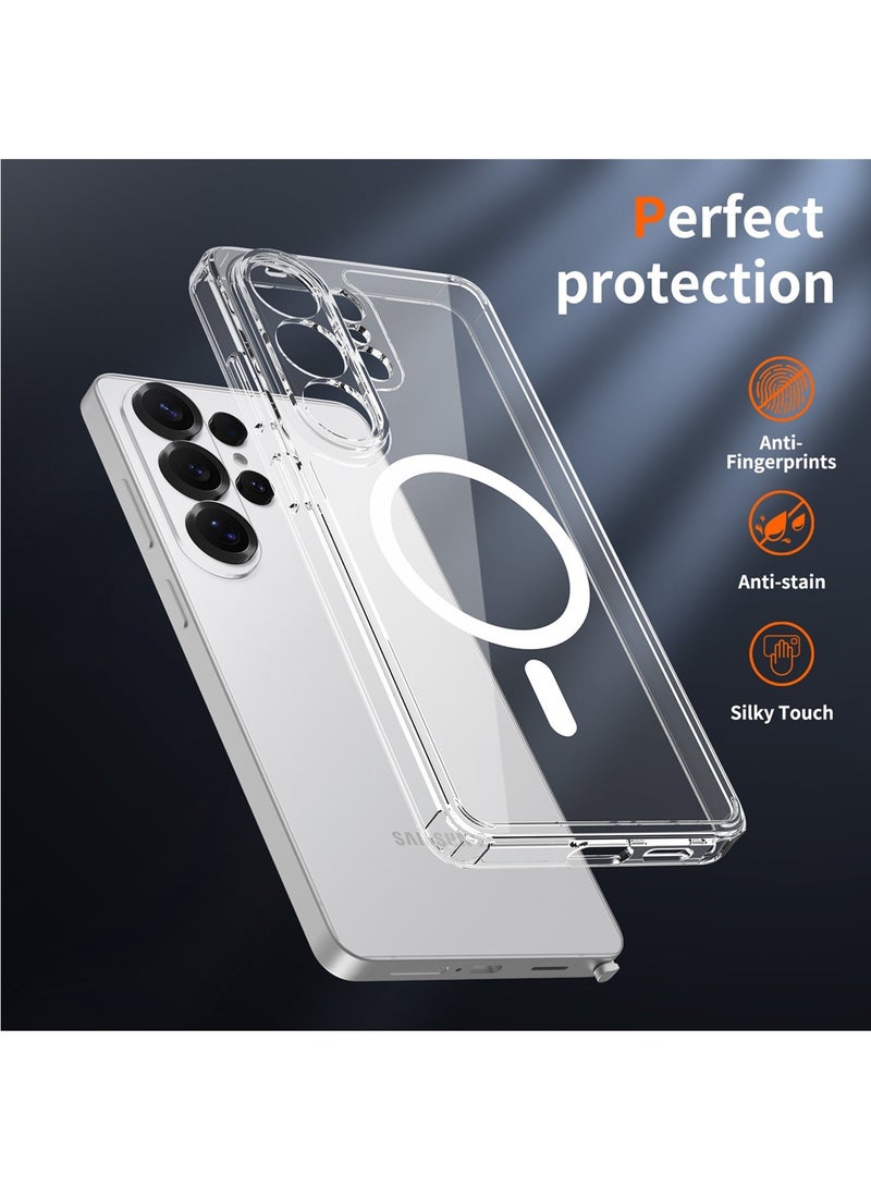 Adando for Samsung S26 Clear Case, Crystal Transparent Magnetic Cover for Minimalist Users, Mil-Grade Drop Protection Anti Yellowing Slim Rugged Protective Bumper Cover (Clear, S26) - Image 5
